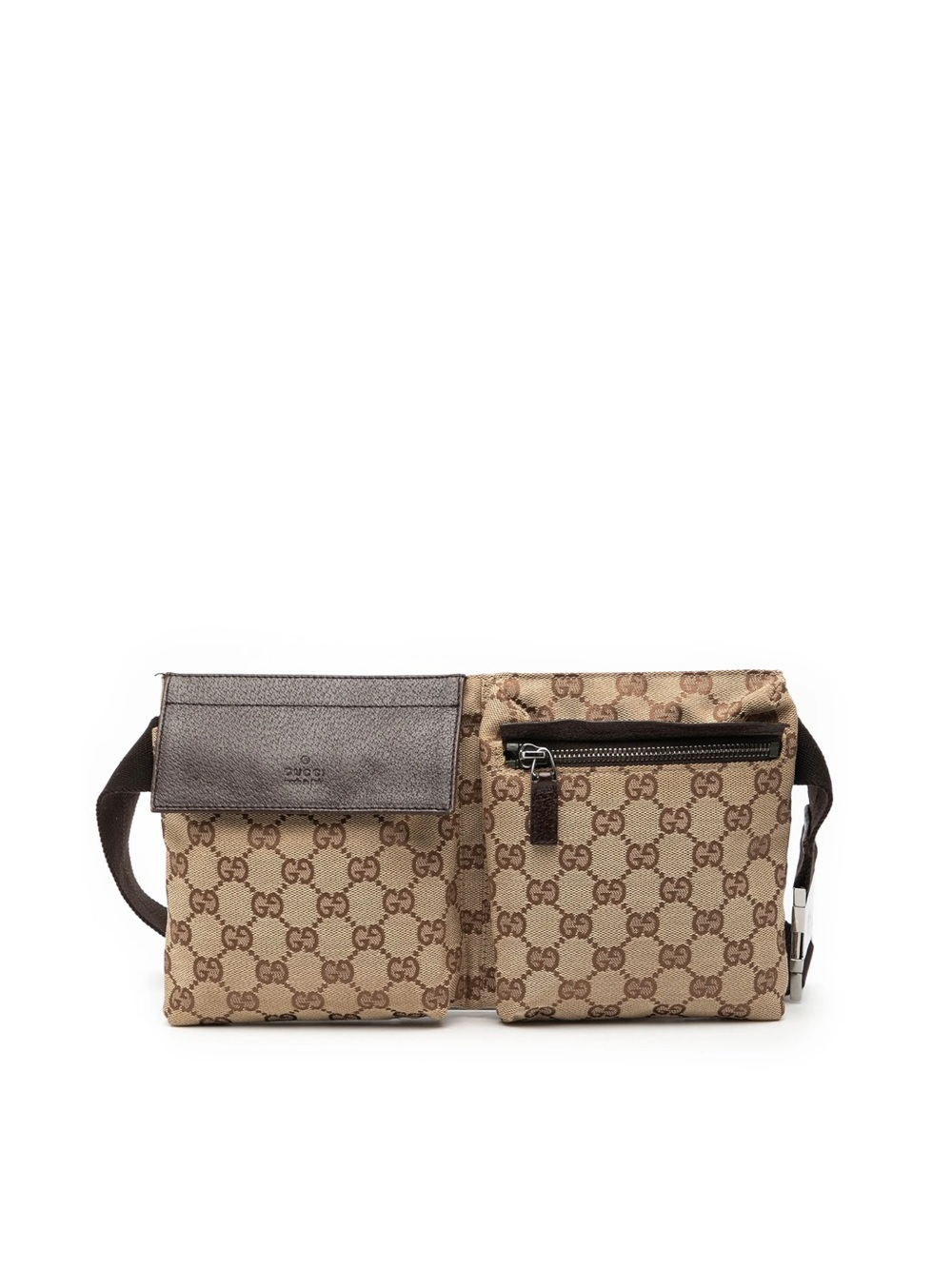 Vintage Gucci Brown & Beige GG Supreme Canvas Belt Bag